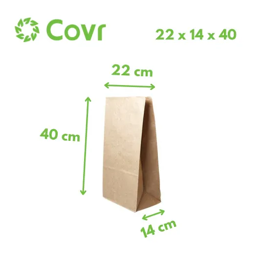 Bolsa 22+14x40 cm en papel kraft marrón sin manija (350 unidades) - Imagen 2